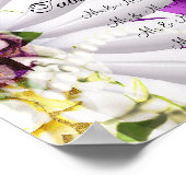 Poster Cartes de sièges mariages violet rose (Coin)