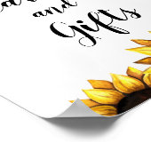 Poster Cartes de tournesol Cadeaux Jaune Blanc Floral (Coin)