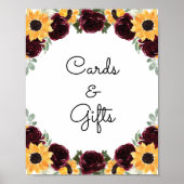 Poster Cartes de tournesol et cadeaux Symbole de mariage  (Devant)