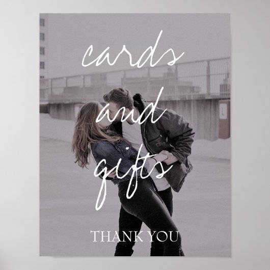 Poster Cartes de vœux en calligraphie blanche photo de Br (Devant)