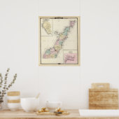 Poster Cartes du comté de Door, de Sturgeon Bay et de Jen (Cuisine)