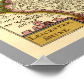 Poster Cartes du comté de Northumberland et Leicestershir (Coin)