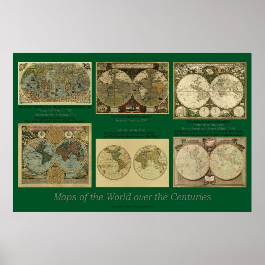 Poster Cartes du monde au cours des siècles (Devant)