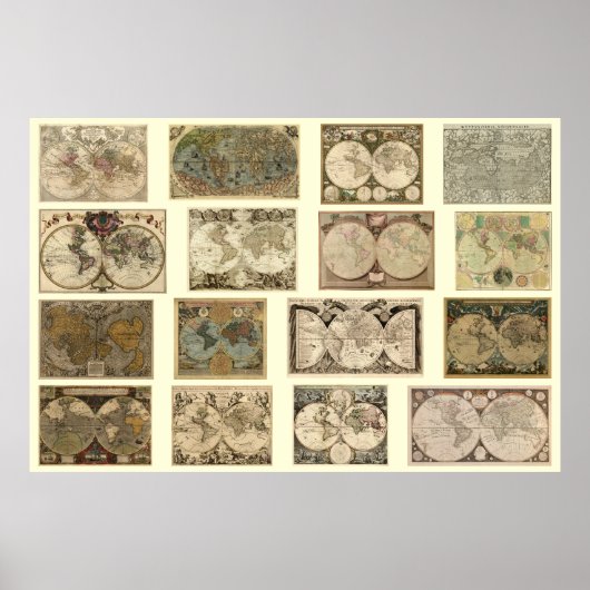 Poster Cartes du Vieux Monde - 16 cartes de plus de siècl (Devant)