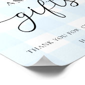 Poster Cartes En vichy bleues et cadeaux (Coin)