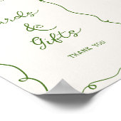 Poster Cartes et cadeaux à cadres verts dessinés à la mai (Coin)