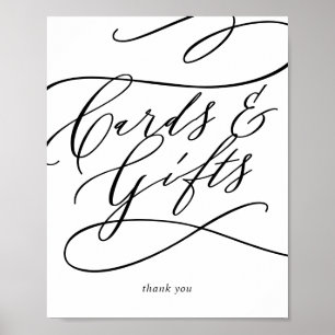 Poster Cartes et cadeaux à flourish de calligraphie roman