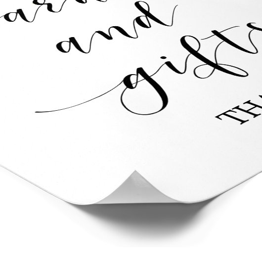 Poster Cartes et Cadeaux Aquarelle Bleu et Paillettes Dor (Coin)