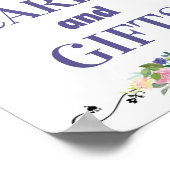 Poster Cartes et cadeaux Aquarelle rose et florale (Coin)