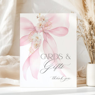 Poster Cartes et Cadeaux Arc-en-ciel Baby Shower fille