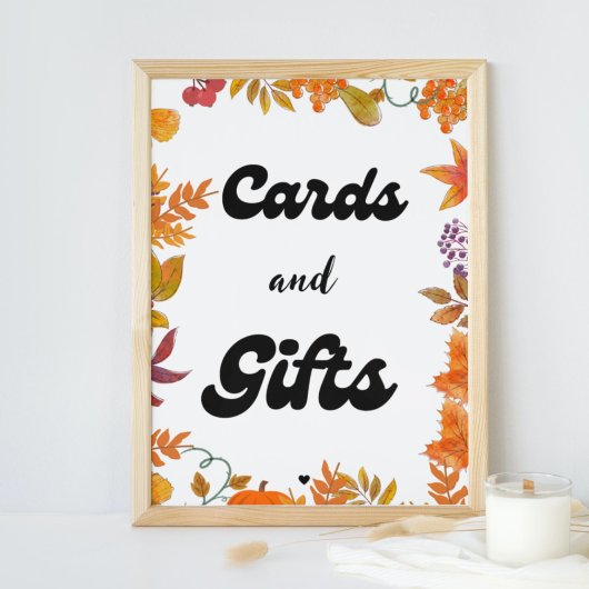 Poster Cartes et cadeaux Automne Citrouille Favoriser la 