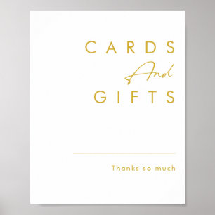 Poster Cartes et cadeaux avec lettrage doré minimaliste m