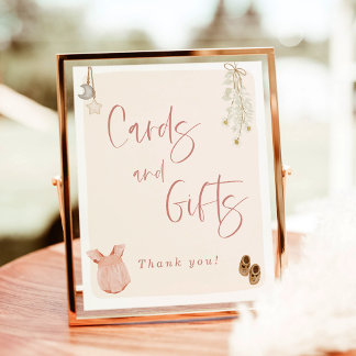 Poster Cartes et cadeaux Baby shower, Boho Girl Baby show