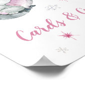 Poster Cartes et cadeaux Baby shower rose éléphant fille  (Coin)