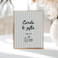 Cartes et cadeaux Baby showers Soft Blue Stripes