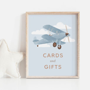 Poster Cartes et cadeaux Baby showers Vintage voyage