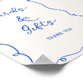 Poster Cartes et cadeaux bleu à main (Coin)