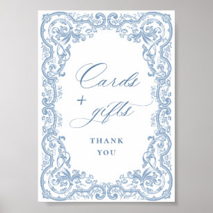 Poster Cartes et cadeaux bleu couleur Renaissance