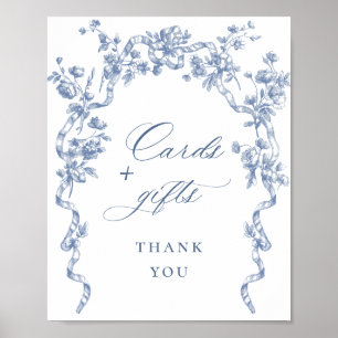 Poster Cartes et Cadeaux Bleus Dusty Ornate Victorian