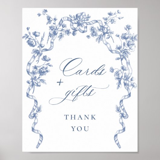 Poster Cartes et Cadeaux Bleus Dusty Ornate Victorian (Devant)