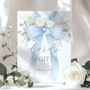 Poster Cartes et cadeaux Blue Coquette Bow Eucalyptus