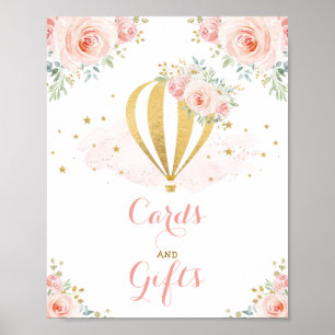 Poster Cartes et cadeaux / Blush Floral Hot Air Balloon P