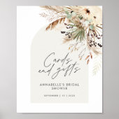 Poster Cartes et cadeaux Boho de douche nuptiale budget (Devant)