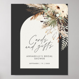 Poster Cartes et cadeaux Boho de douche nuptiale budget