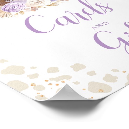 Poster Cartes et cadeaux Boho Highland Vache pourpre Anni (Coin)