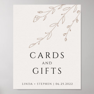 Poster Cartes et Cadeaux Botaniques Beiges Simple Neutre