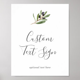 Poster Cartes et Cadeaux Branche d'Olivier Moderne Texte