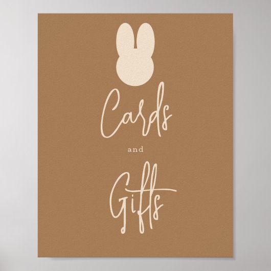 Poster Cartes et cadeaux Bunny simples (Devant)