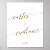 Poster Cartes et Cadeaux Calligraphie Or Élégant (Devant)