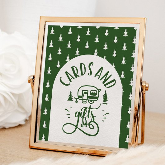 Poster Cartes et cadeaux Capming One Happy Camper anniver