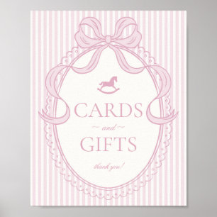 Poster Cartes et Cadeaux Cheval à Bascule Ruban Coquette