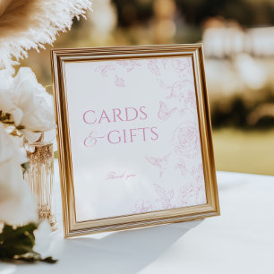 Poster Cartes et cadeaux Chinoiserie Roses doux