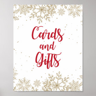 Poster Cartes et cadeaux d'anniversaire flocons de neige