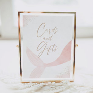 Poster Cartes et cadeaux d'anniversaire pour fille sirène