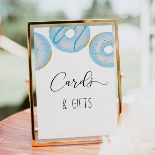 Poster Cartes et cadeaux d'arrosage pour bébé beignets bl