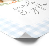 Poster Cartes et cadeaux de Baby shower Blue En vichy Duc (Coin)