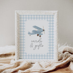 Poster Cartes et cadeaux de Baby shower d'avion de voyage