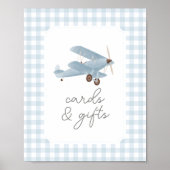 Poster Cartes et cadeaux de Baby shower d'avion de voyage (Devant)