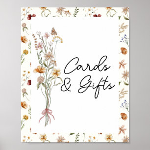 Poster Cartes et cadeaux de Baby shower de Crème Petit Fl