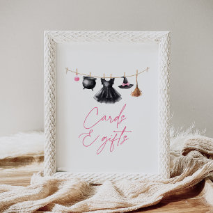 Poster Cartes et Cadeaux de Baby Shower de Sorcière Hallo