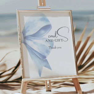 Poster Cartes Et Cadeaux De Baby shower Élégants Dusty Bl