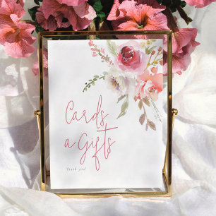 Poster Cartes et Cadeaux de Baby Shower Fleurs à l'Aquare