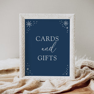 Poster Cartes et cadeaux de Baby Shower Flocon de Neige B