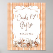 Poster Cartes et cadeaux de Baby shower Floral Boho citro (Devant)