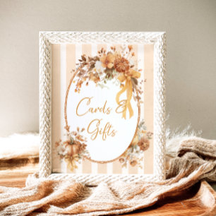 Poster Cartes et cadeaux de Baby Shower Floral de Citroui