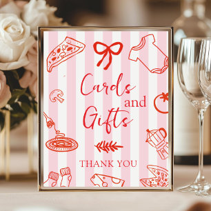 Poster Cartes et Cadeaux de Baby Shower Pizza Italienne